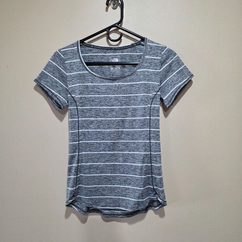 The North Face FlashDry XD Womens XS Gray Striped Athletic Running Hiking Shirt - Picture 2 of 9